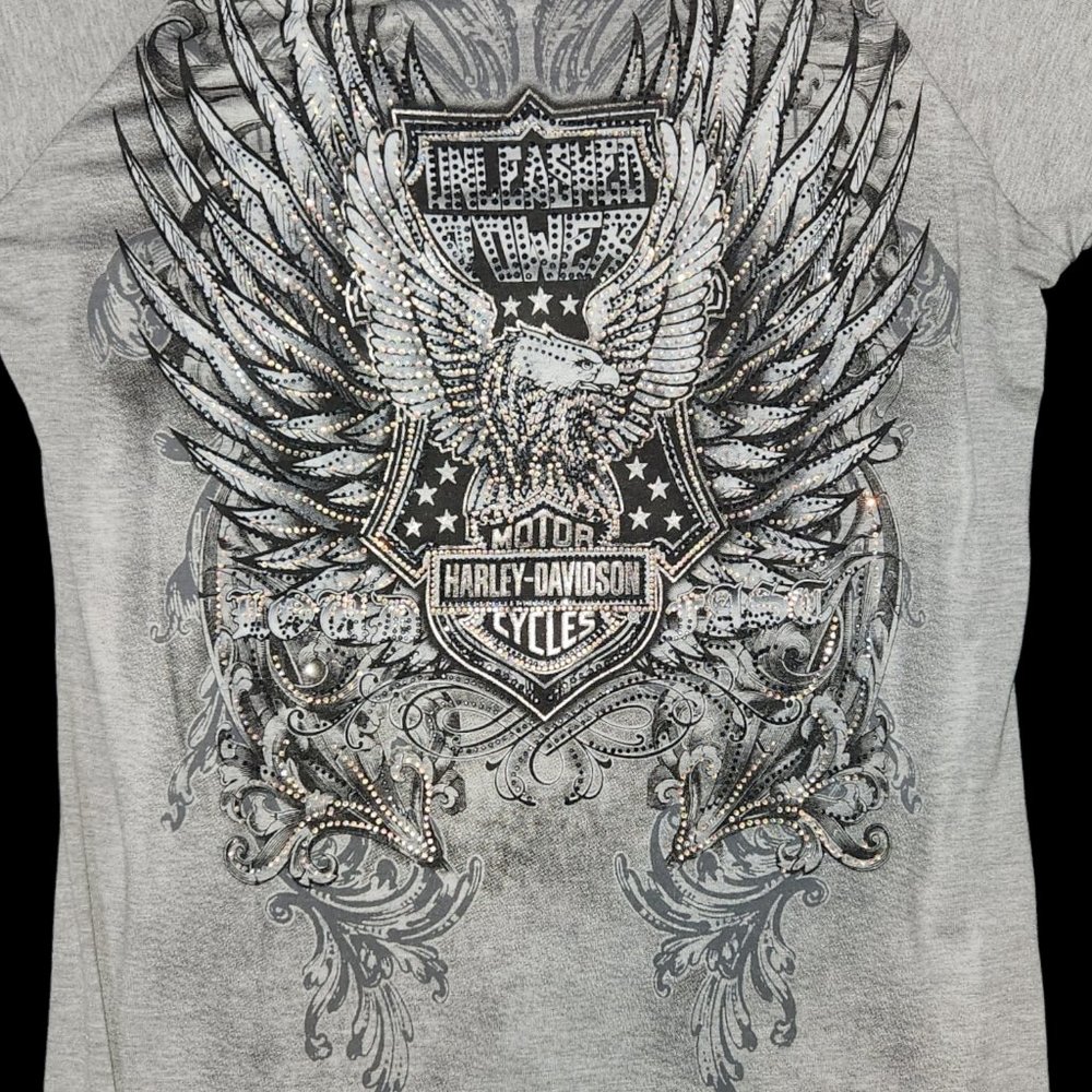 Harley-Davidson® Women's Unleashed Power Cut-out long sleeves. Large Bling